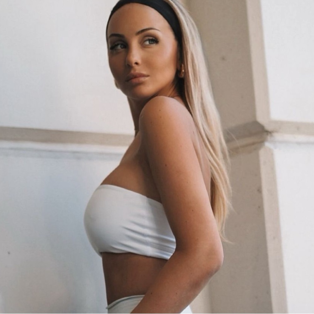 Cleo Harper x Kelsey Wells White Sports Bra